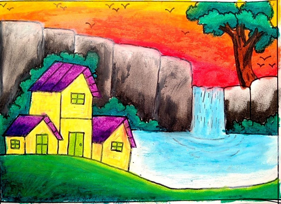 Beautiful Scenery Drawing With Oil Pastels || Nature Scenery Drawing Easy  || Easy Oil Pastel… | Oil pastel drawings, Oil pastel drawings easy, Art  drawings for kids