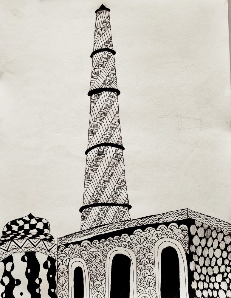 Metal, Minarepakistan, Qutub Minar, Drawing, Lahore Resolution, Minaret,  Tower, Landmark transparent background PNG clipart | HiClipart