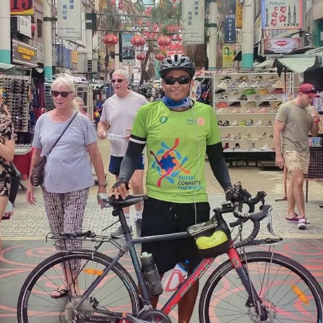 Image depicting Cyclist begins a 35 nations tour to spread love!