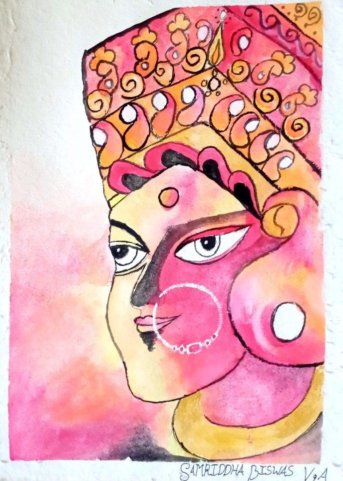 Durga Maa Drawing by Sayantani Roy - Pixels-saigonsouth.com.vn