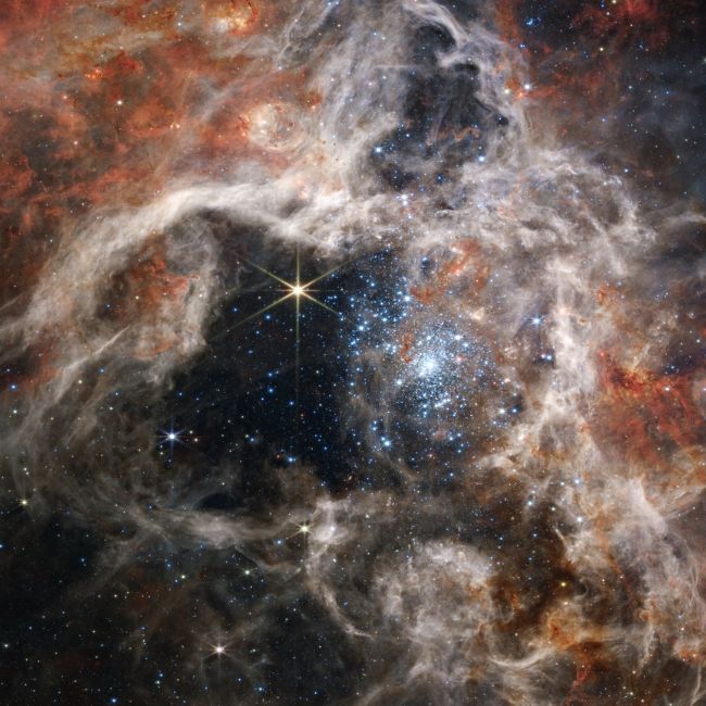 Image depicting Breathtaking Tarantula Nebula captured by JWS Telescope!