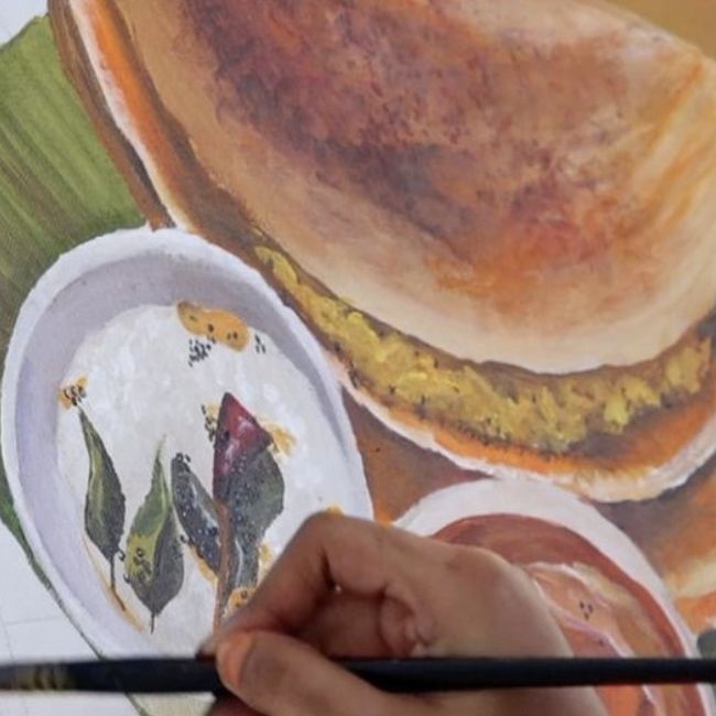 Image depicting Indian woman's food paintings could make you hungry!
