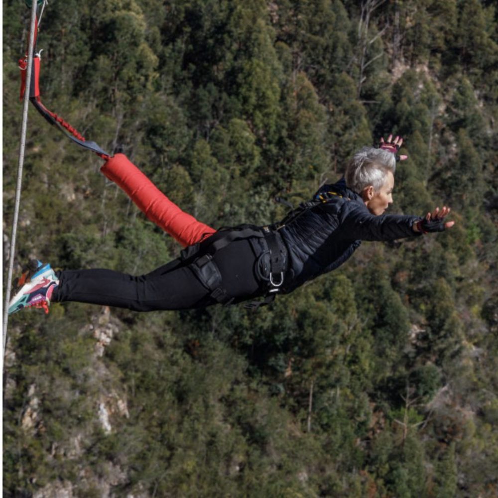 Image depicting 50-year-old woman bungee jumps 23 times!