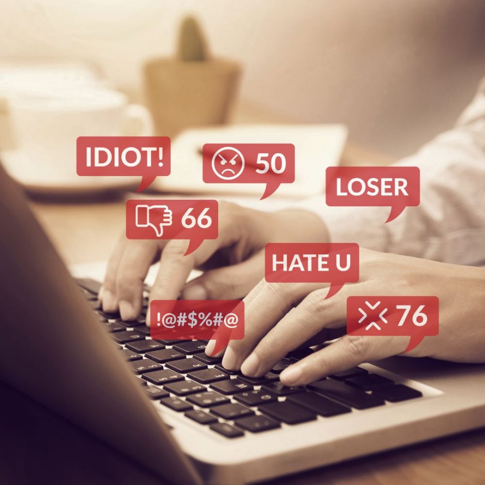 Image depicting AI to minimise online hate speech!