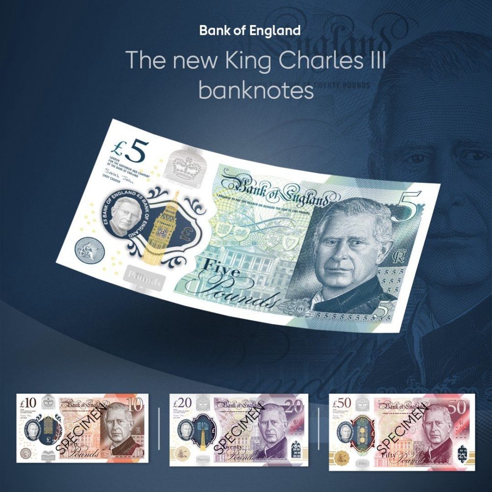 Image depicting Coins and bills featuring King Charles!