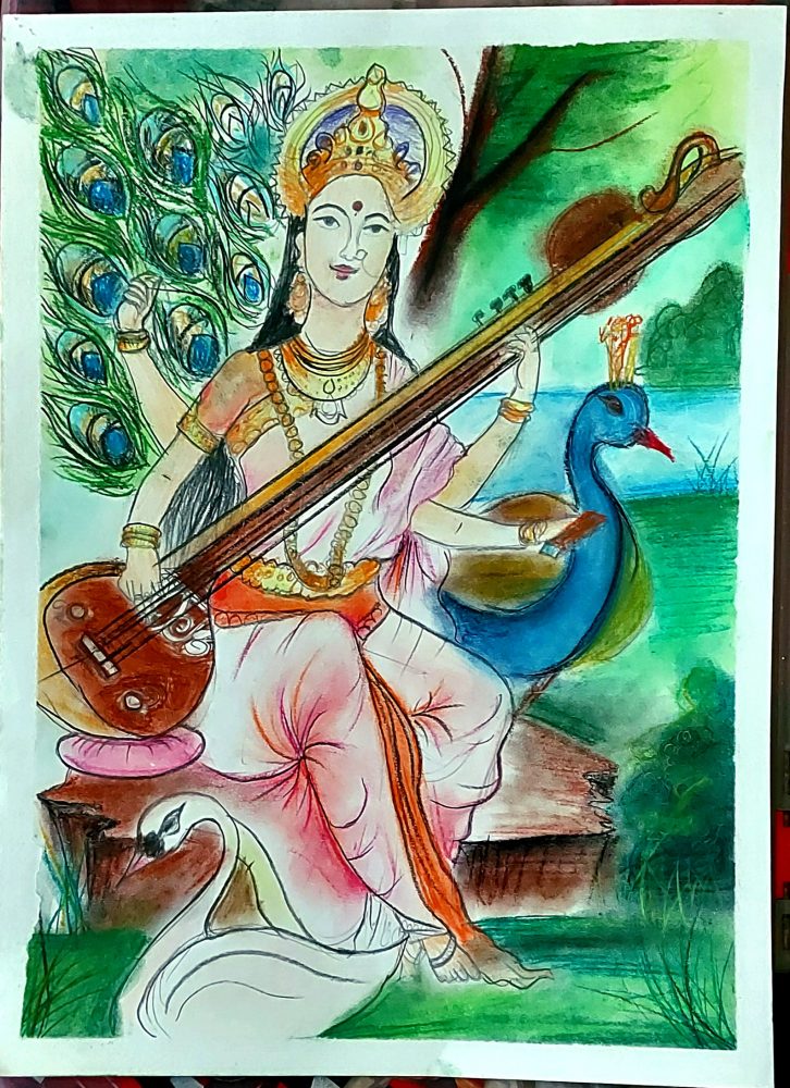 Buy 5 Ace Maa Saraswati |God posters|God Love|Religious  poster|Inspirational Poster|Motivation Poster for every one|Poster for  home,office,gym|Sticker Paper HD Print Online at Lowest Price Ever in India  | Check Reviews & Ratings -