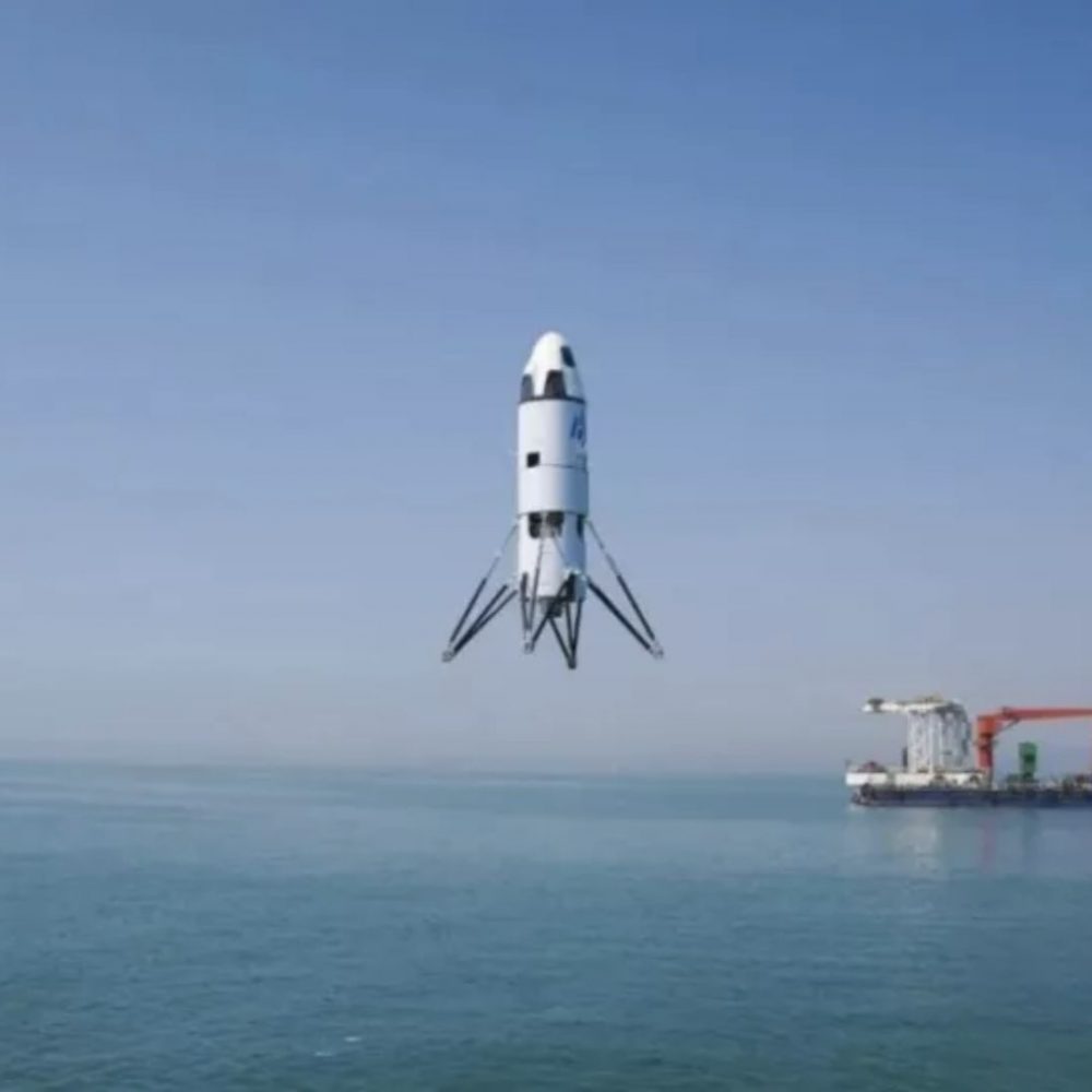 Image depicting Chinese Rocket Lands Straight Up Like a Pencil!