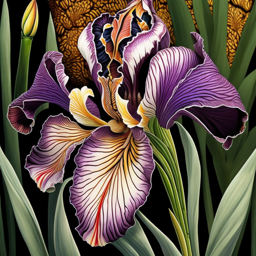 Image depicting Batik German Iris - Unique Flowers!