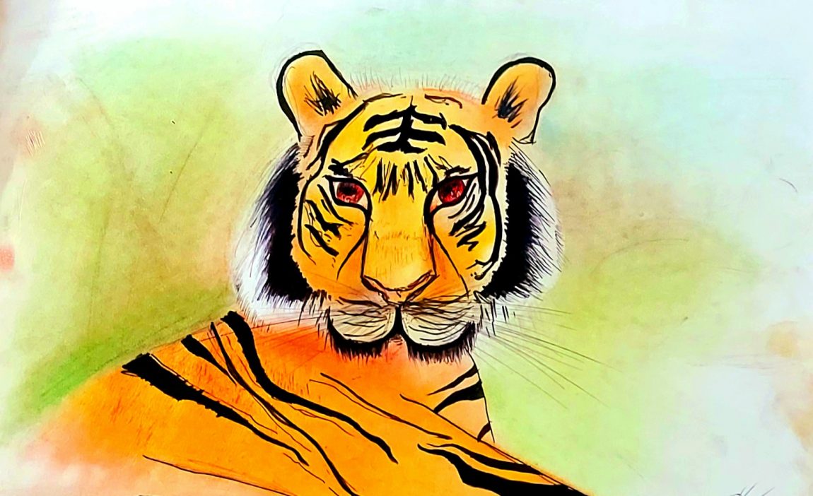 How to draw a royal bengal tiger-draw a bengal tiger easy-draw a bengal  tiger face - YouTube