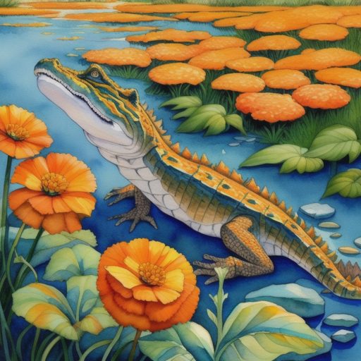 Image depicting Marigolds Attract Indian Marsh Crocodiles!