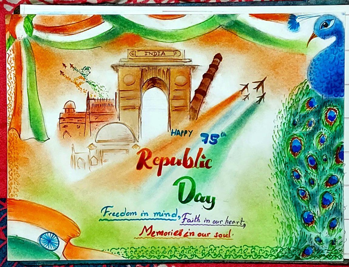 Happy Republic Day Drawing | Easy Drawing for School Kids | 26 January easy  Drawing | MOM COM FAMILY - YouTube