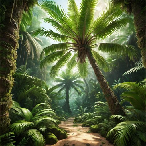 Image depicting Tropicals Mystery: Palm Tree Below Rainforest