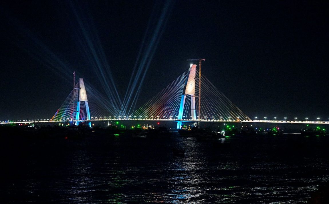 Image depicting Sudarshan Setu Lights Up Gujarat, India