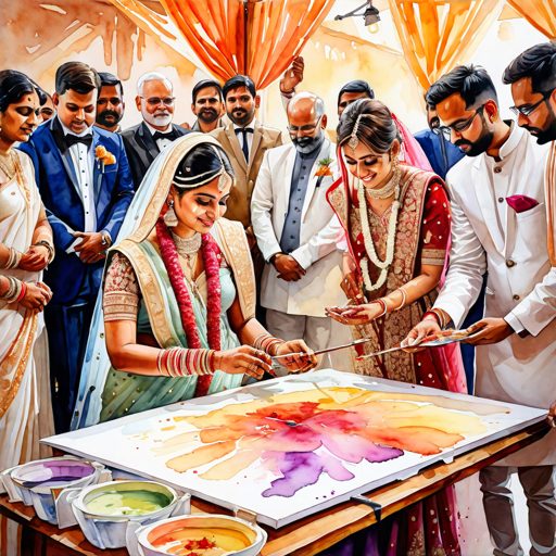 Image depicting The Fragrance of Memories: Live Painters at an Indian Wedding