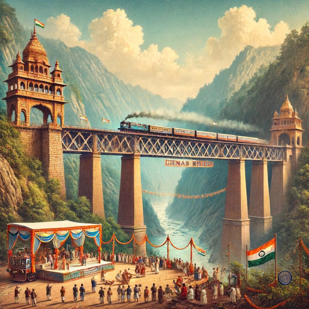 Image depicting Indian Railways Celebrates Chenab Bridge Trial Run