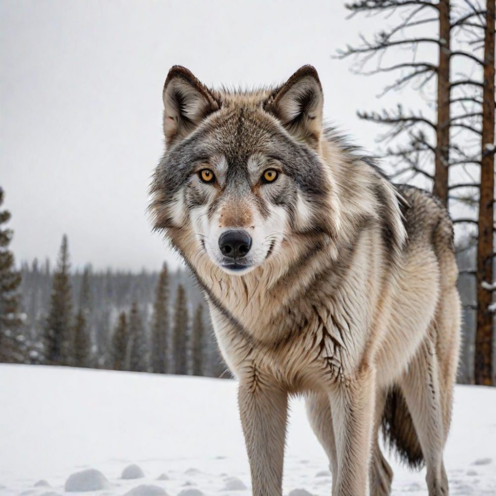 Image depicting Unveiling the Legend: A One-Eyed Wolf of Yellowstone