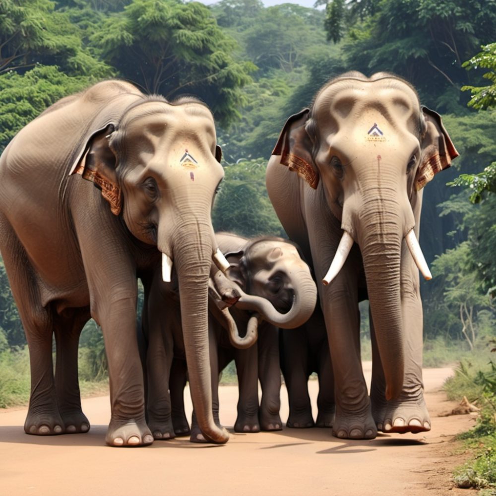 Image depicting Indian Elephant Family Gets Z++ Security