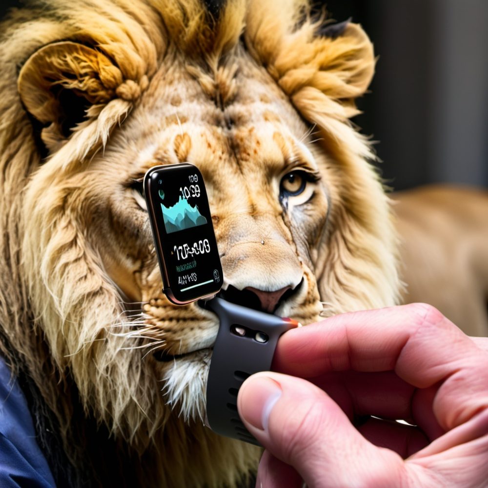 Image depicting Veterinarian Uses Apple Watch for Lion Care