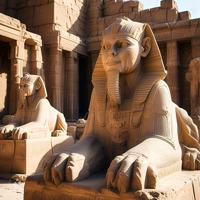 Image depicting Egyptian Sphinx Statues Found at Sun Temple!